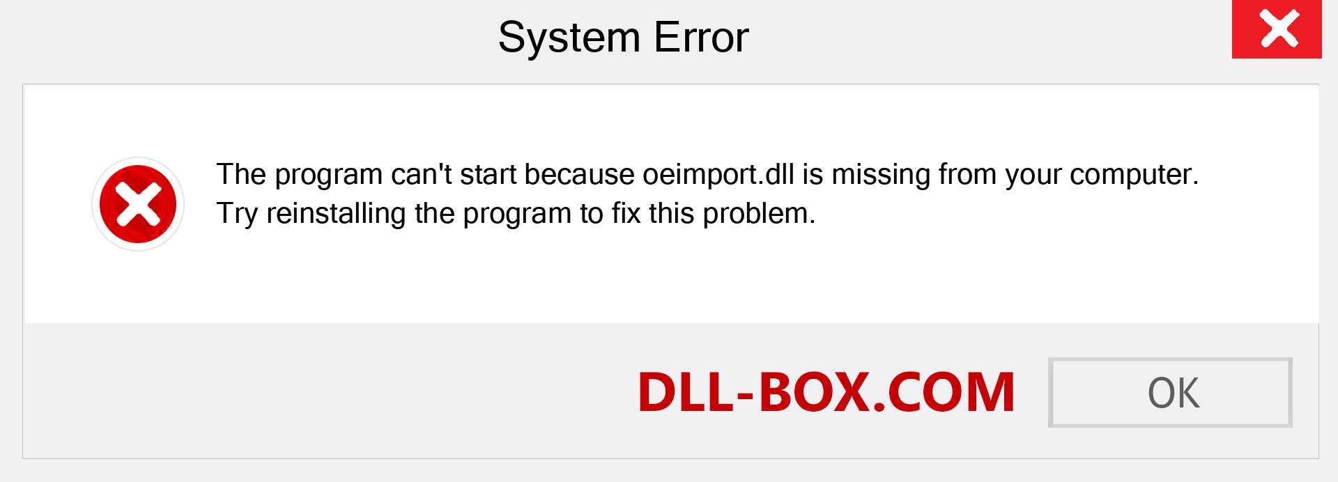  oeimport.dll file is missing?. Download for Windows 7, 8, 10 - Fix  oeimport dll Missing Error on Windows, photos, images